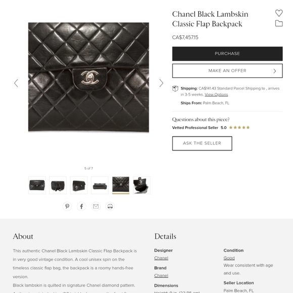 AUTHENTIC 1995 VINTAGE CHANEL CLASSIC LAMBSKIN FLAP BACKPACK WITH GHW - Picture 14 of 16